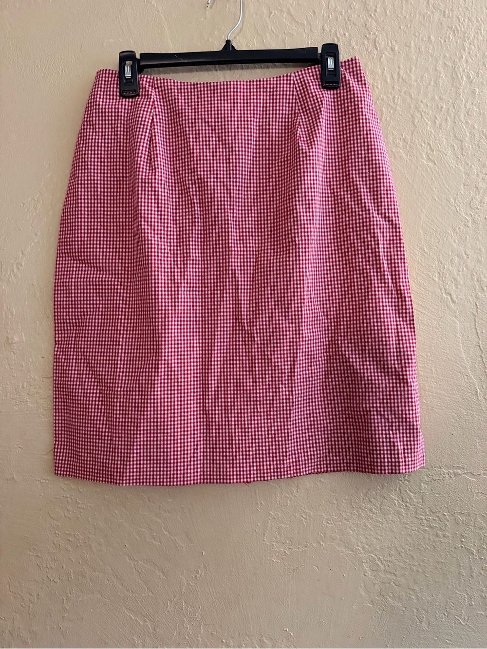 Briggs New York Red Gingham Pencil Skirt
